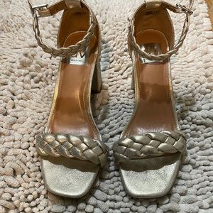 Dolce vita gold distress wedge sandal